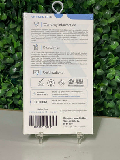 Batería iPhone 15 Pro Ampsentrix